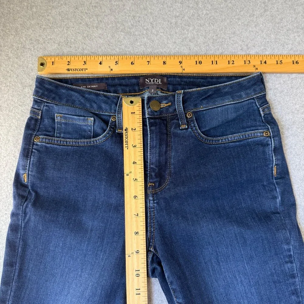 NYDJ Not Your Daughters Jeans Ami‎ Skinny Dark Wash Floral Leg Denim Lift Size 2